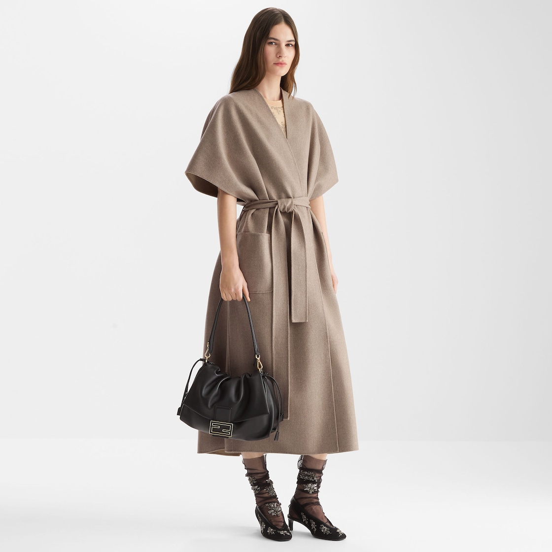 FENDI Mamma Baguette Large Black nappa leather bag - Image 6